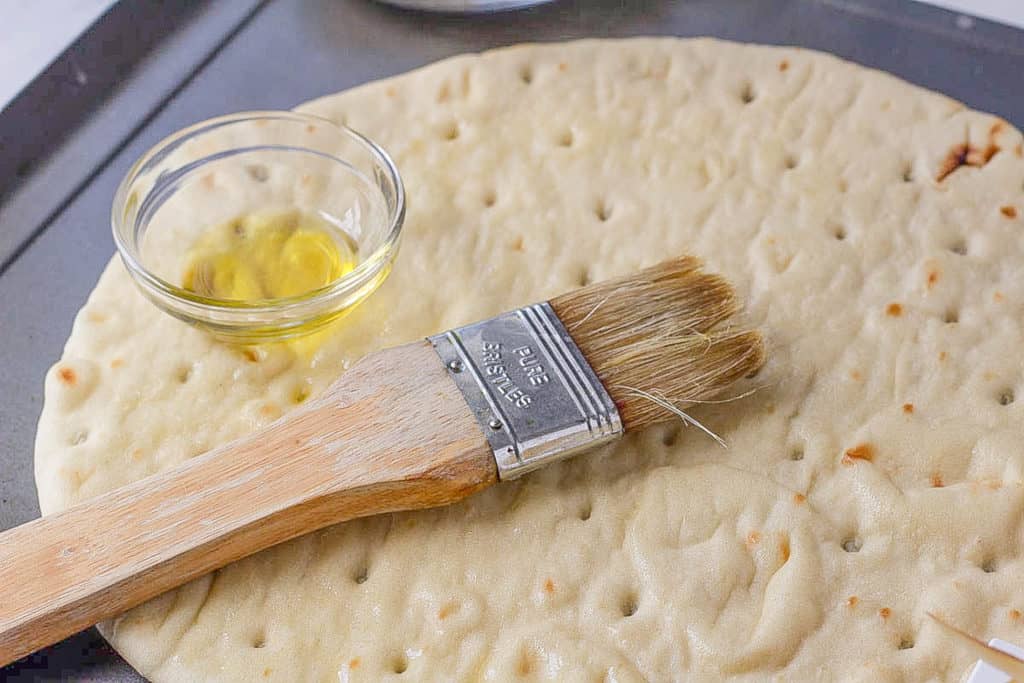 dough brushed with olive oil