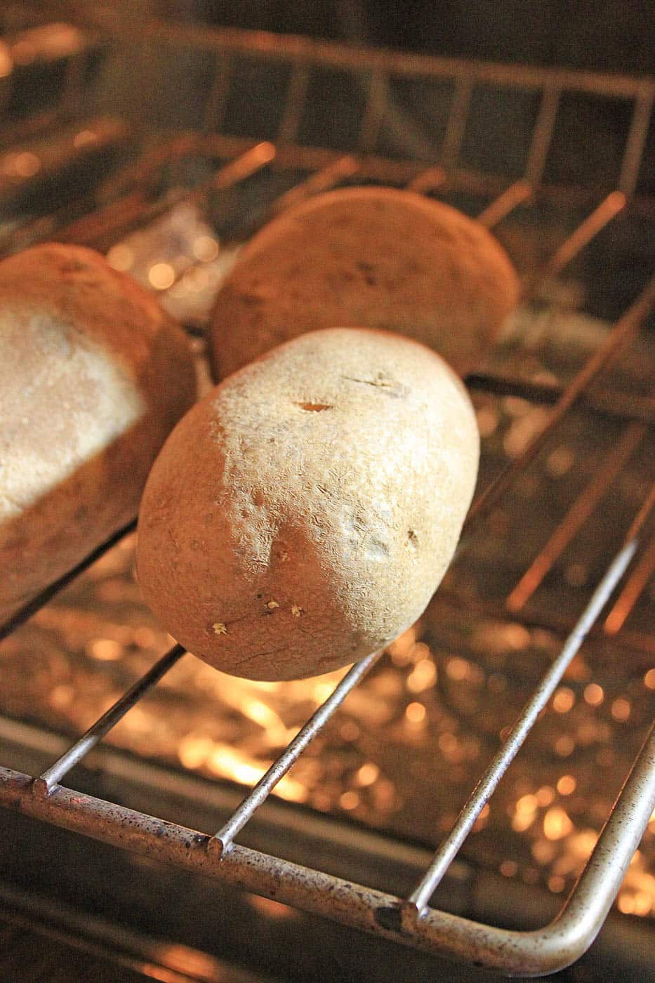 russet potatoes in the oven