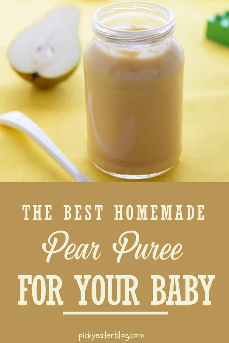 pear puree - homemade baby food organic, making baby food recipes, baby food puree, baby food ideas, baby food introducing, healthy baby food recipes