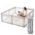 Baby Playpen Portable, Pre-Assembled Play Pen 71×79 Large Foldable Playpen for Babies and Toddlers, Sturdy and Safe Toddler Playpen Indoor Outdoor with Carry Bag, Grey