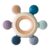 Baby Teething Toys Silicone Teethers BPA Free Silicone Rudder with Wooden Ring Soothe Babies Gums (Gray)