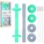 Giftty Teething Tube with Safety Shield – Baby Hollow Teether Sensory Toys & Gum Massager for 3-12 Months Boys Girls, BPA-Free Food-Grade Silicone, 1 Pair with 4 Cleaning Brush Included(Emerald+Gray)