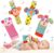 SSK Soft Baby Wrist Rattle Foot Finder Socks Set,Cotton and Plush Stuffed Infant Toys,Birthday Holiday Birth Present for Newborn Boy Girl 0/3/4/6/7/8/9/12/18 Months Kids Toddler,4 Cute Animals